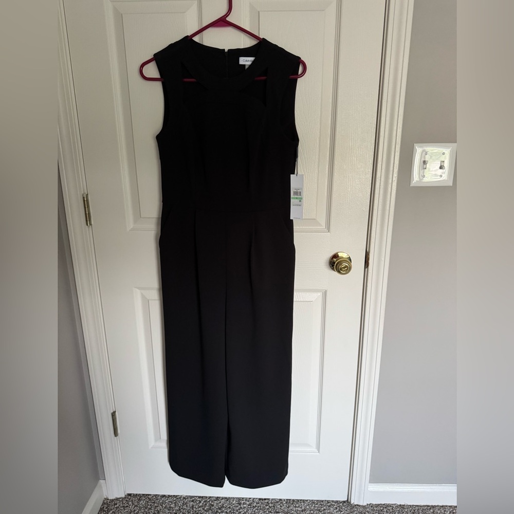 Calvin Klein Black Sheath Dress Scoop Neck Sleeveless